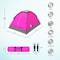 Wakeman 2 Person Camping Tent with Rain Fly and Bag - Lightweight Outdoor Tent by Outdoors Pink 75-CMP1089 - alternate 5